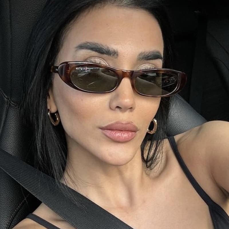 Retro Women's Sunglasses UV Protection Full Rim Tiny Narrow Fashion Sun Glasses For Ladies