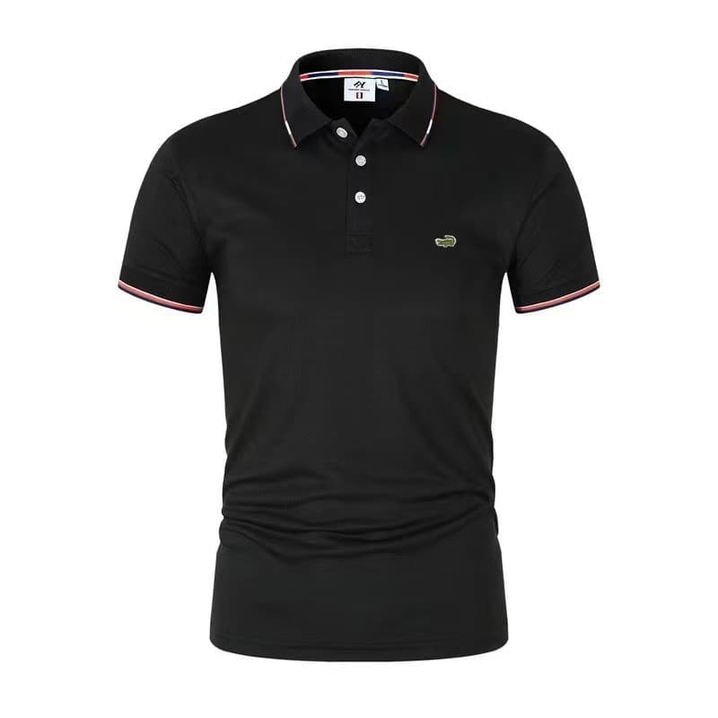 Polos homme en coton brodé, collection printemps-été, décontractés et respirants, à revers.