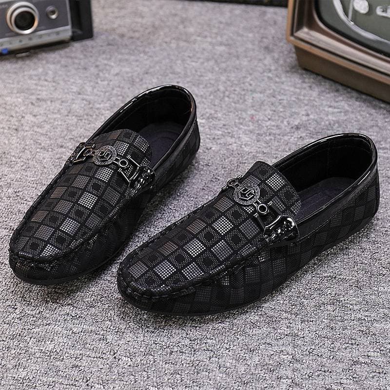 SHLIANG Formal Men Business Shoes Fashion Casual Shoes Men Brand Leather Loafers Breathable Slip on Male Boat Shoes Moccasins S040A