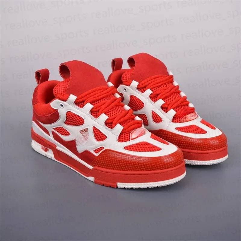 Chaussures décontractées d'été respirantes classiques pour hommes et femmes, blanches, style romantique, imprimées, vertes et rouges.