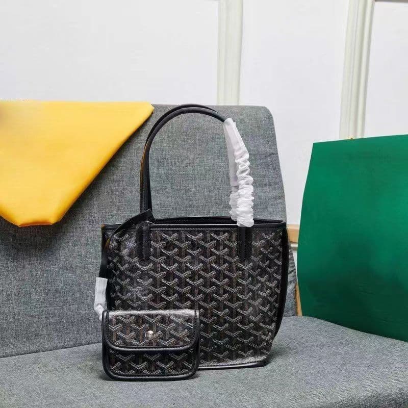 Sac cabas double face 2026 avec doublure intérieure, petit sac de rangement à motif pied-de-poule pour le shopping