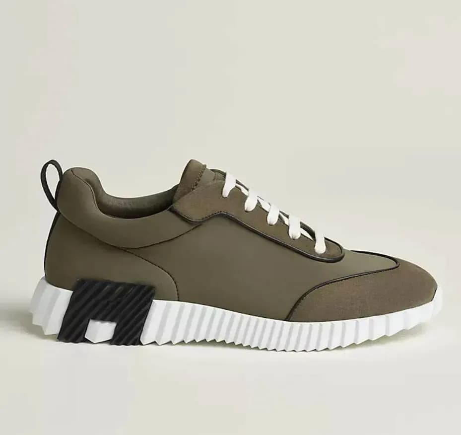 Baskets montantes de marque H pour homme, style décontracté, en cuir et mesh, à lacets, style running.