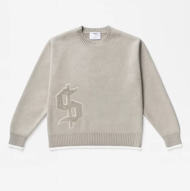Pull ample en maille automne-hiver style européen et américain, col rond, motif brodé, symbole de personnalité