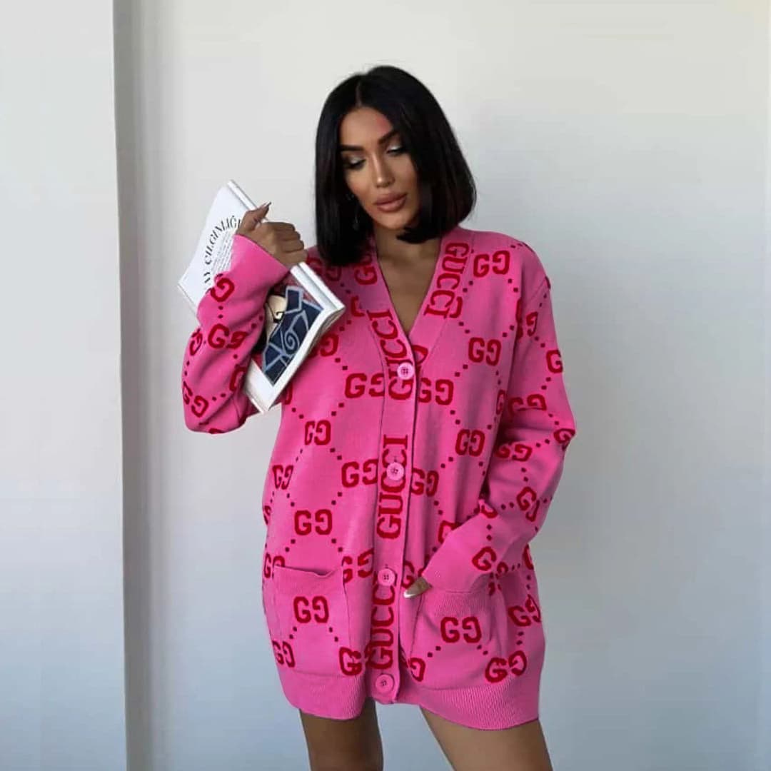 Robe pull ample en tricot avec poches et boutons pour femme