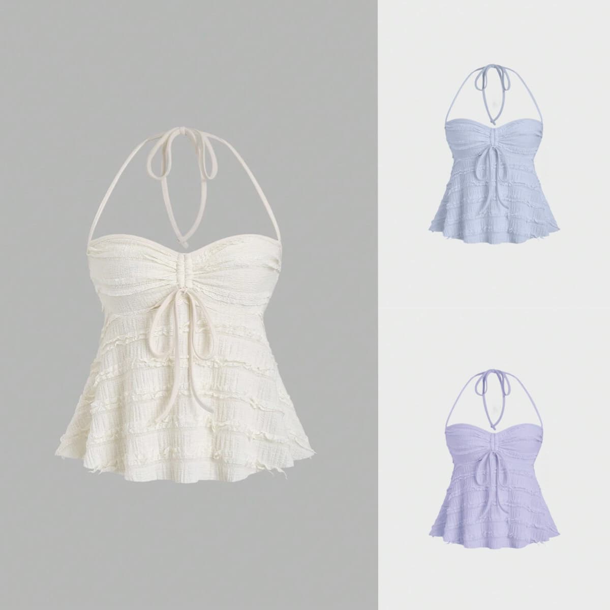 Women's Clothing Three Dimensional Lace Short Tube Top Fashion Halter Neck Suspender Top