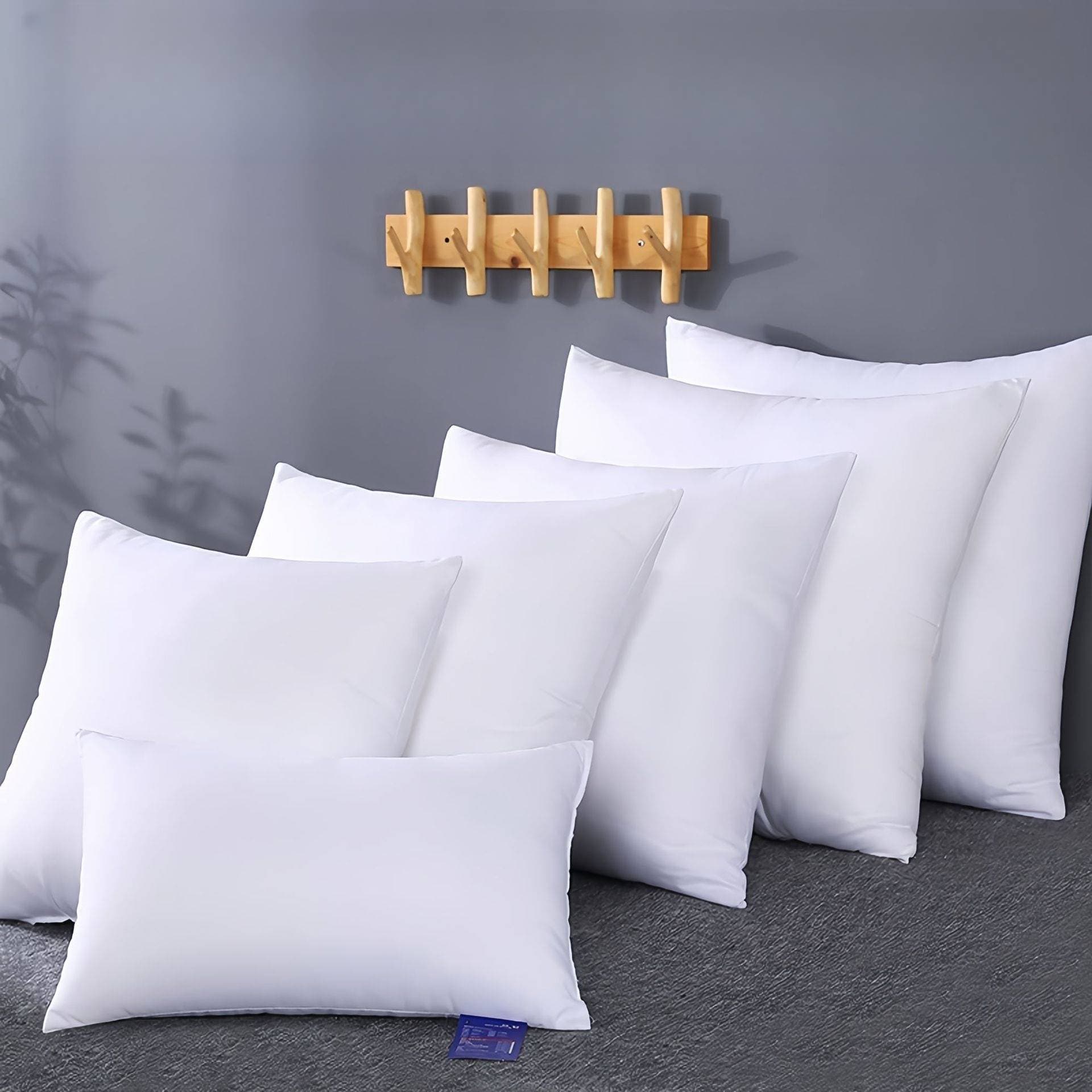 White Square Pillow Inserts - Bulk Pack Of 6 (Soft & Fluffy, Hypoallergenic, For Decorative Cushions, Sofa & Bed)