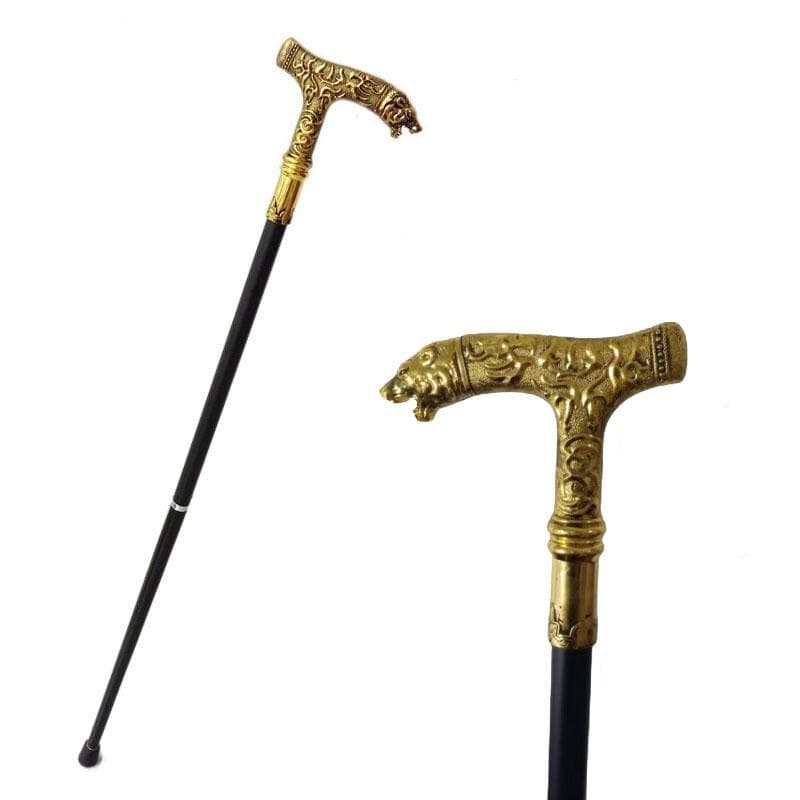 Golden Bear Handle Single Joint Fashion Decorative Vampire Cospaly Party Walking Cane Halloween Crosier 93cm