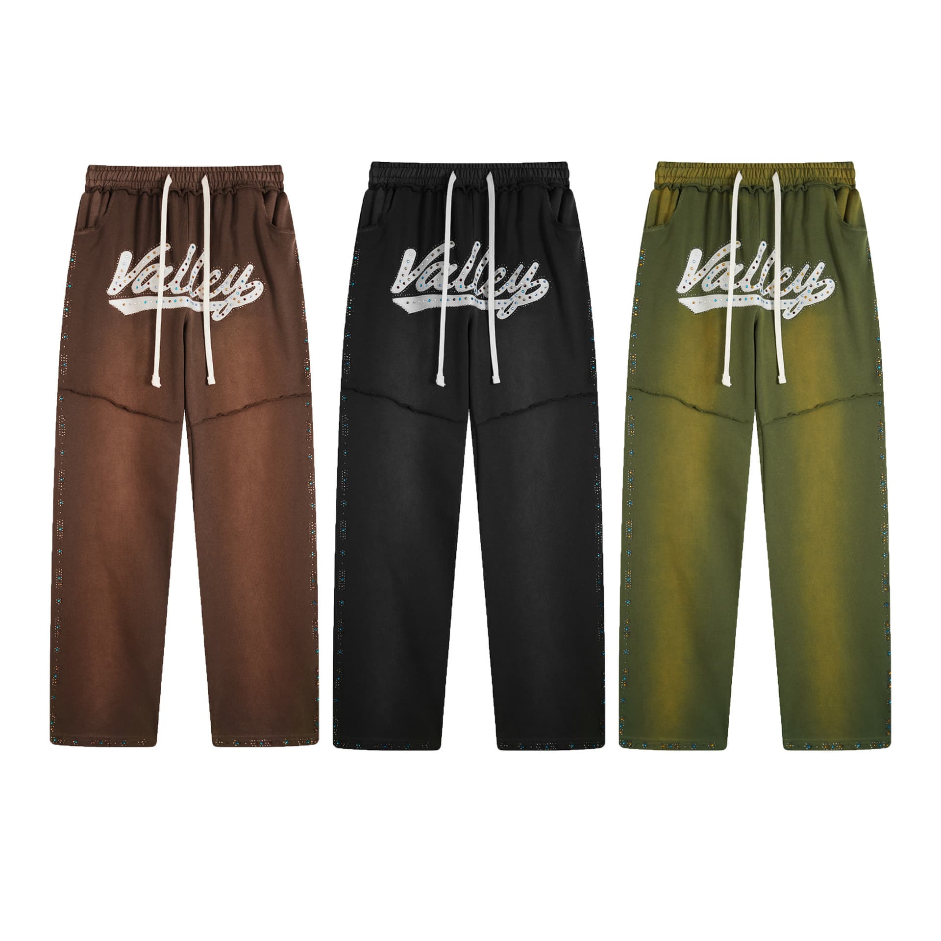 Pure Vale Valley Forever Skittles Rhinestone Washed Vintage Sweatpants Long Pants