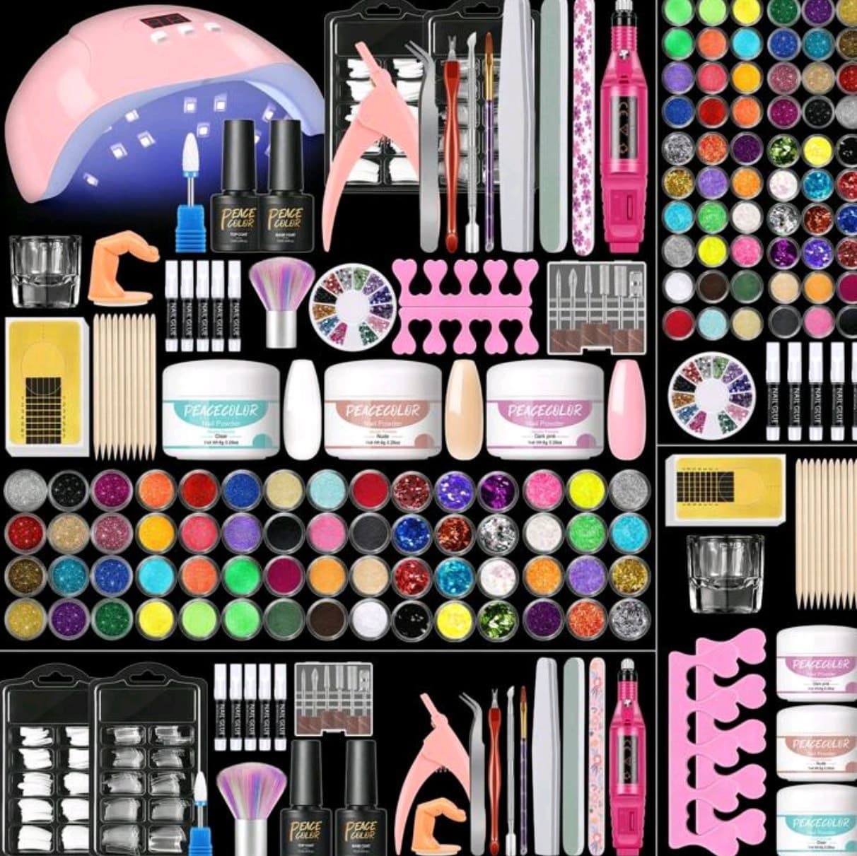 Polish Poly With Lamp Semi Permanent Gel Varnish Professional Nail Art Tools Kit Manicure Set
