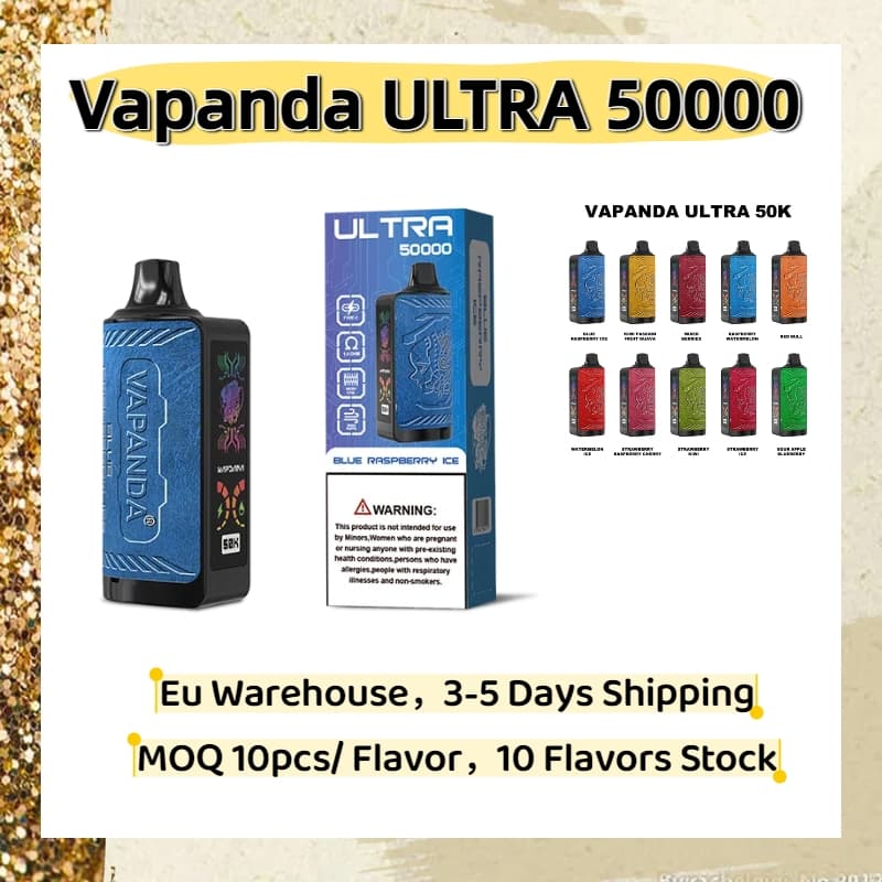 Cigarette électronique originale Vapanda Ultra 50000 bouffées, boîte de 50 000 bouffées, cartouches jetables