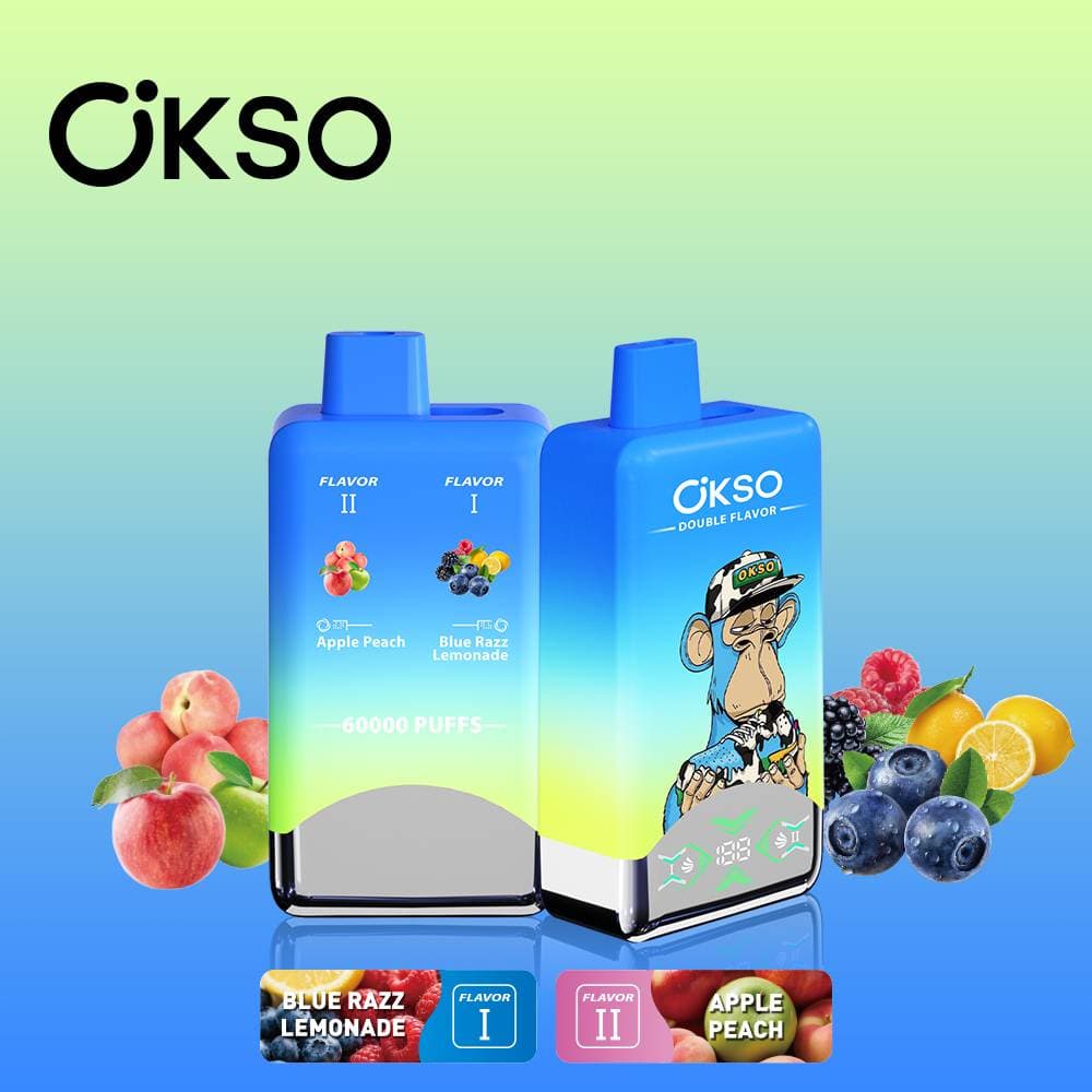 Kit de démarrage pour cigarette électronique 2 en 1 Double Saveur 60K Vapes Monkey avec écran LED, flacon d'e-liquide 9K 9000 Puff Bar, 2 % et 3 %