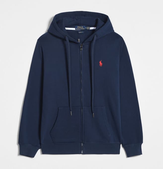 Nouveau sweat à capuche zippé printemps-automne de la marque tendance POLO, broderie poney pour homme, taille S.
