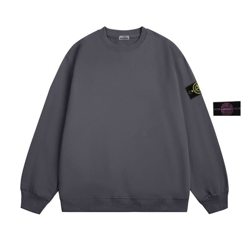 Pull Stone Ne à col rond et velours, sweat-shirt basique uni à manches longues, style automne-hiver, polyvalent, pour hommes et femmes.