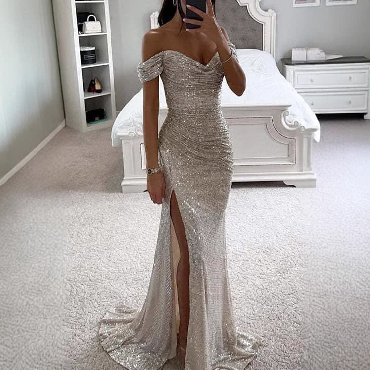 European And American Women's Sequined Luxury Mermaid Dress Independent Website Cross Border Evening Gown