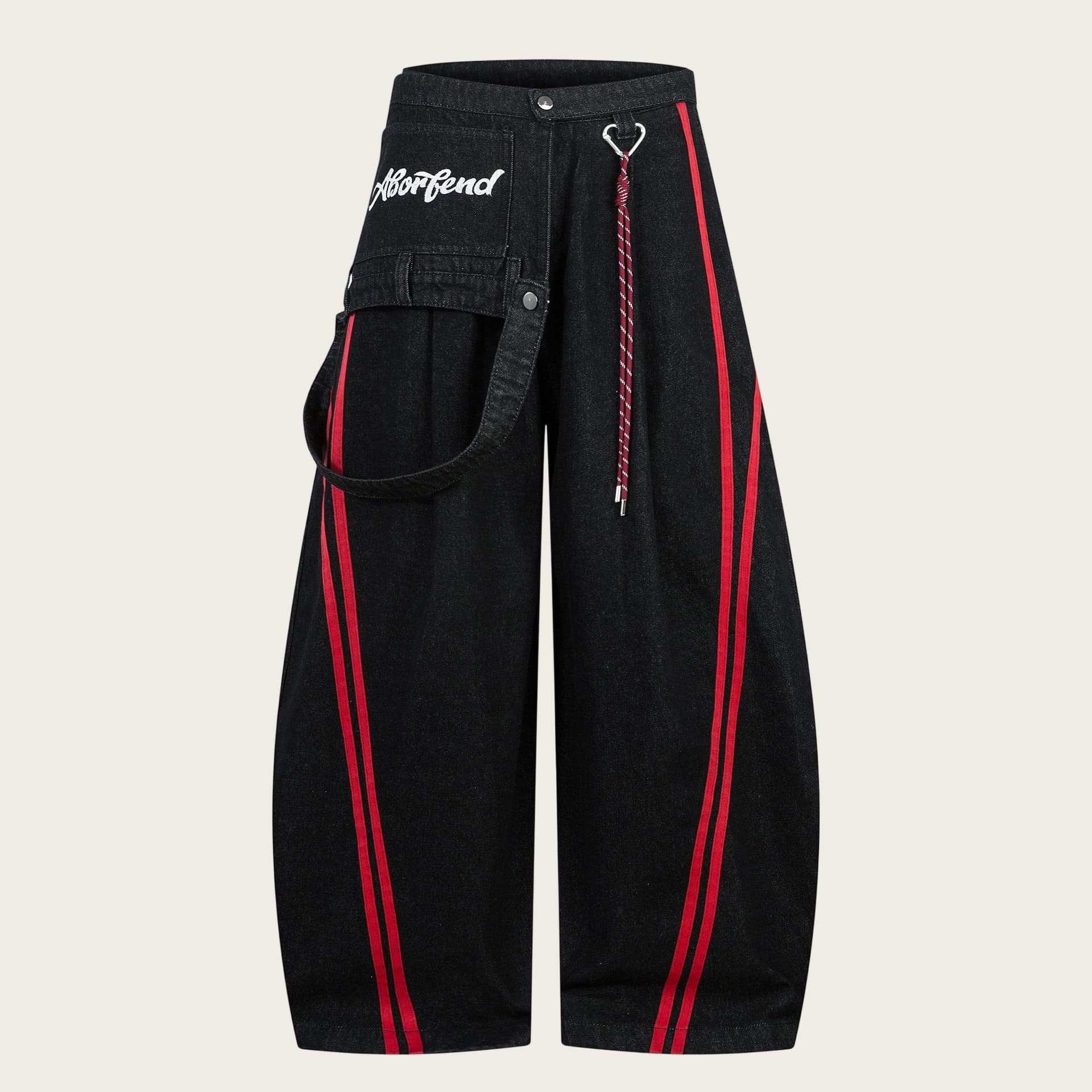 ​Retro Stripe Patchwork Jeans – Unisex Distressed Denim Pants With Asymmetrical Design (S-XL) – Baggy Streetwear Pants For Hip-Hop & Y2K Fashion​
