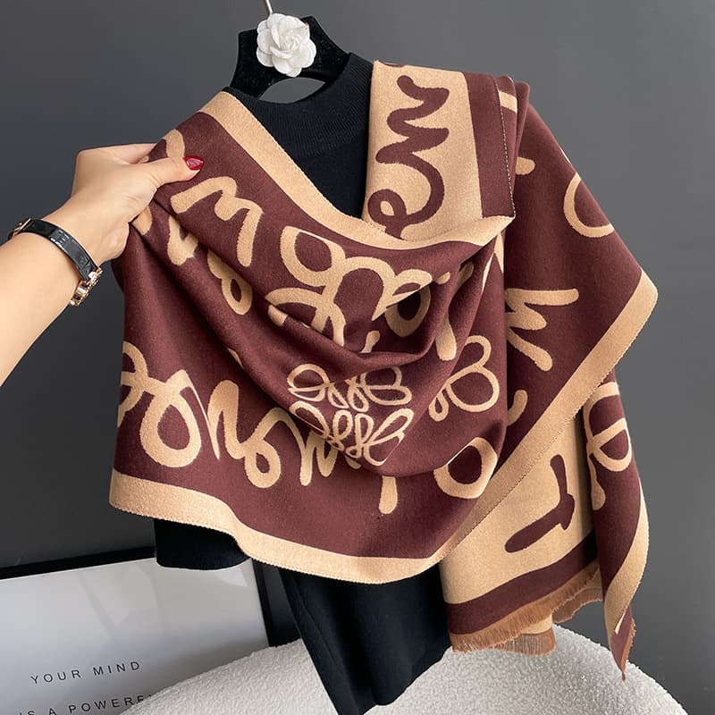 Écharpe pied-de-poule simple pour femme, nouvelle collection automne-hiver, légère et luxueuse, longue section, châle chaud en cachemire épais