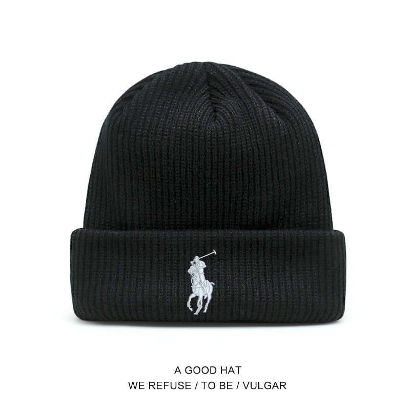 Bonnets en maille Polo pour hommes et femmes, bonnets d'automne et d'hiver, chapeaux chauds et protecteurs contre le froid, chapeaux simples et élé