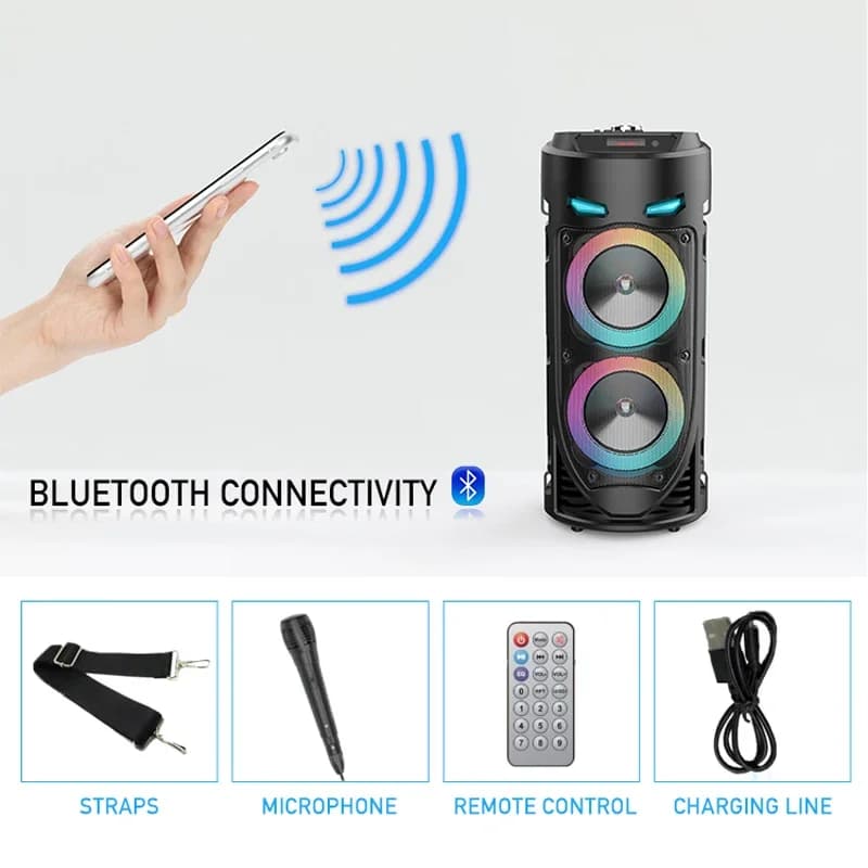 30W Premium Bluetooth Lautsprecher - Tragbare Musikbox Mit Subwoofer, Tiefem Bass & Mikrofon Für Party & Heimkino, Kabellose Stereo Säule