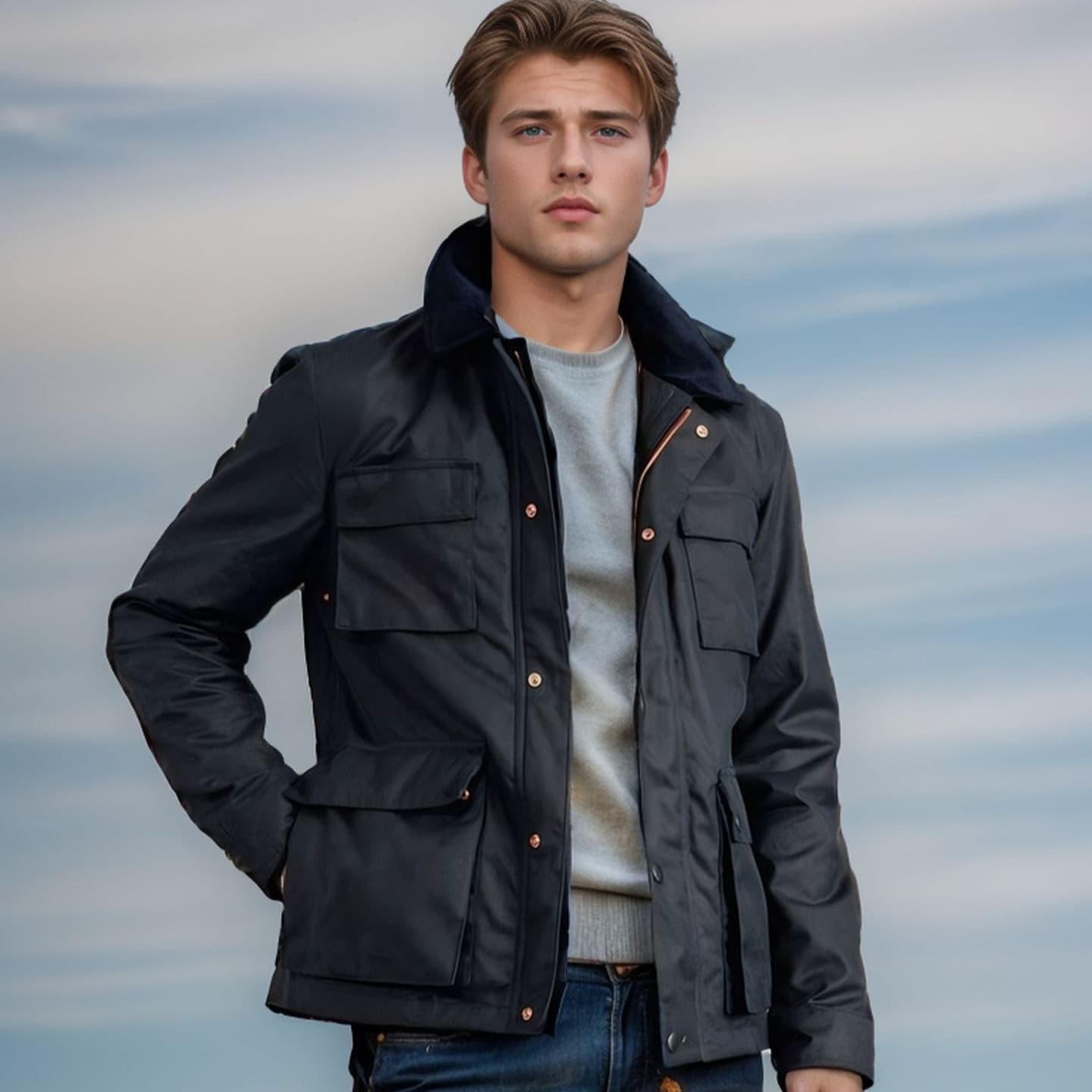 New 2024 Spring And Autumn Style Foreign Trade Independent Station Men's Solid Color Zipper Jacket Coat