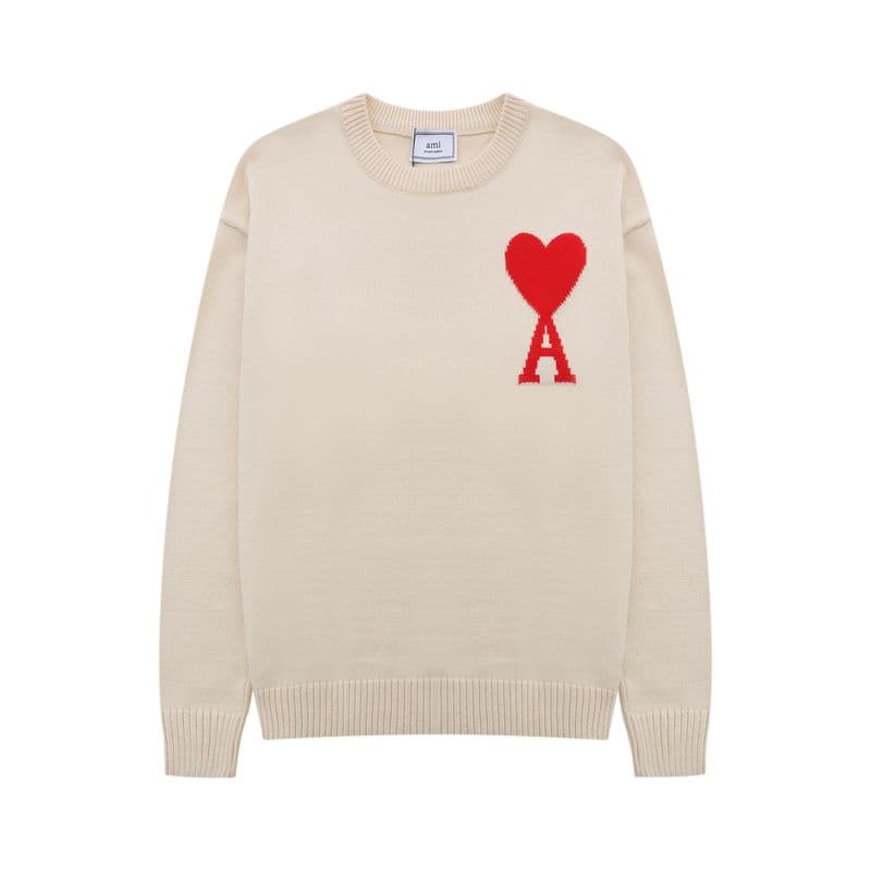 AMI Nouveau pull jacquard à col rond