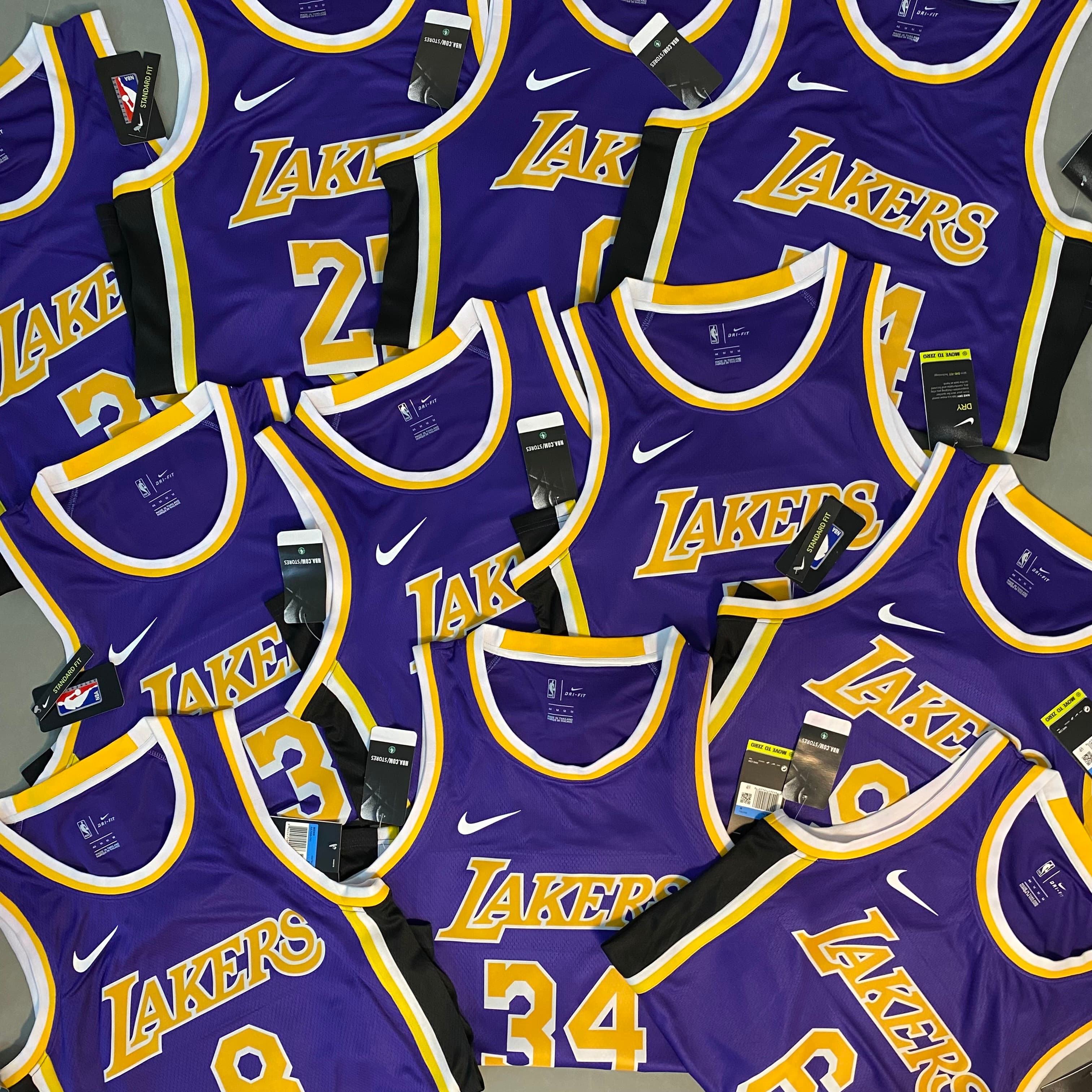 Los Angeles Lakers Adults Men's O-neck Basketball James 23# Bryant 24# O'neal 34# Jersey All sizes Purple