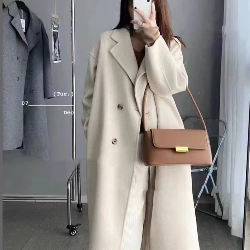 ​​Premium Wool Blend Trench Coat For Women - Winter Warm Long Coat With Classic Lapel Collar, Soft & Stylish (Available In 5 Elegant Colors)​​