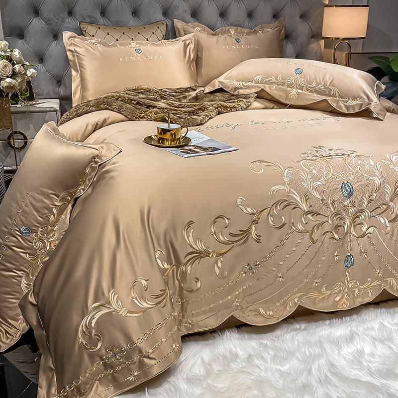 2/3/4pcs Bedding Sets High End Atmospheric Ice Silk Quilt Cover Pure Cotton Wedding Bedding
