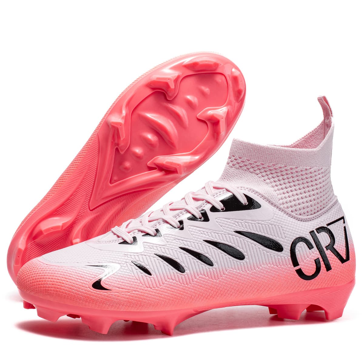 High-Top Soccer Cleats For Men And Women - Anti-Slip Synthetic Leather Training Shoes With Rubber Outsole For Indoor & Outdoor Football