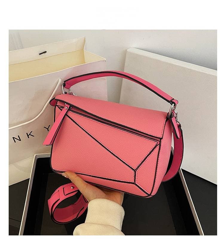 2025 New Geometric Women's Bag Splicing Diamond Lattice Pillow Bag Single Shoulder Crossbody Handbag Women's Bag