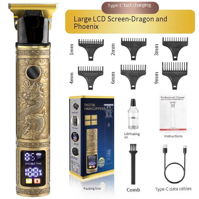 T9 Professional Hair Clipper - Multi-Function Electric Trimmer For Bald & Fade Haircuts, Rechargeable & Cordless