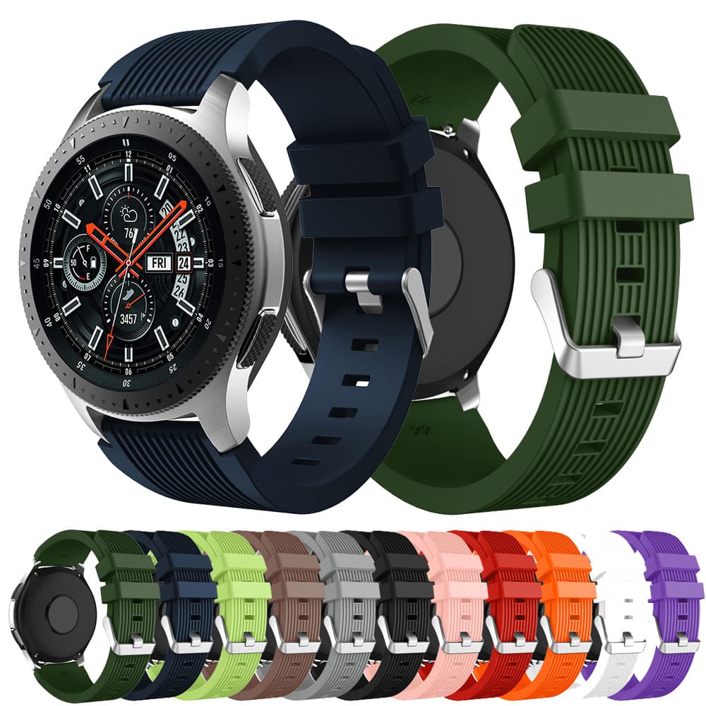 20mm 22mm Silicone Watch Band Compatible for Samsung 46mm/Galaxy Watch3 45mm/Gear S3 Frontier, Sports Strap for Men & Women