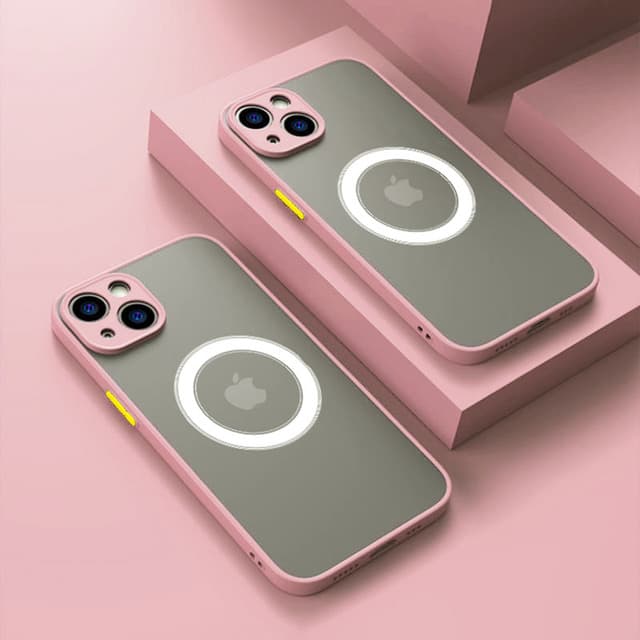 Coque magnétique mate de luxe pour chargement sans fil, compatible avec iPhone 15, 14, 13, 11, 12 Pro Max, 12 Mini, 13 Mini, 14 Plus, 15 Plus, X, XS