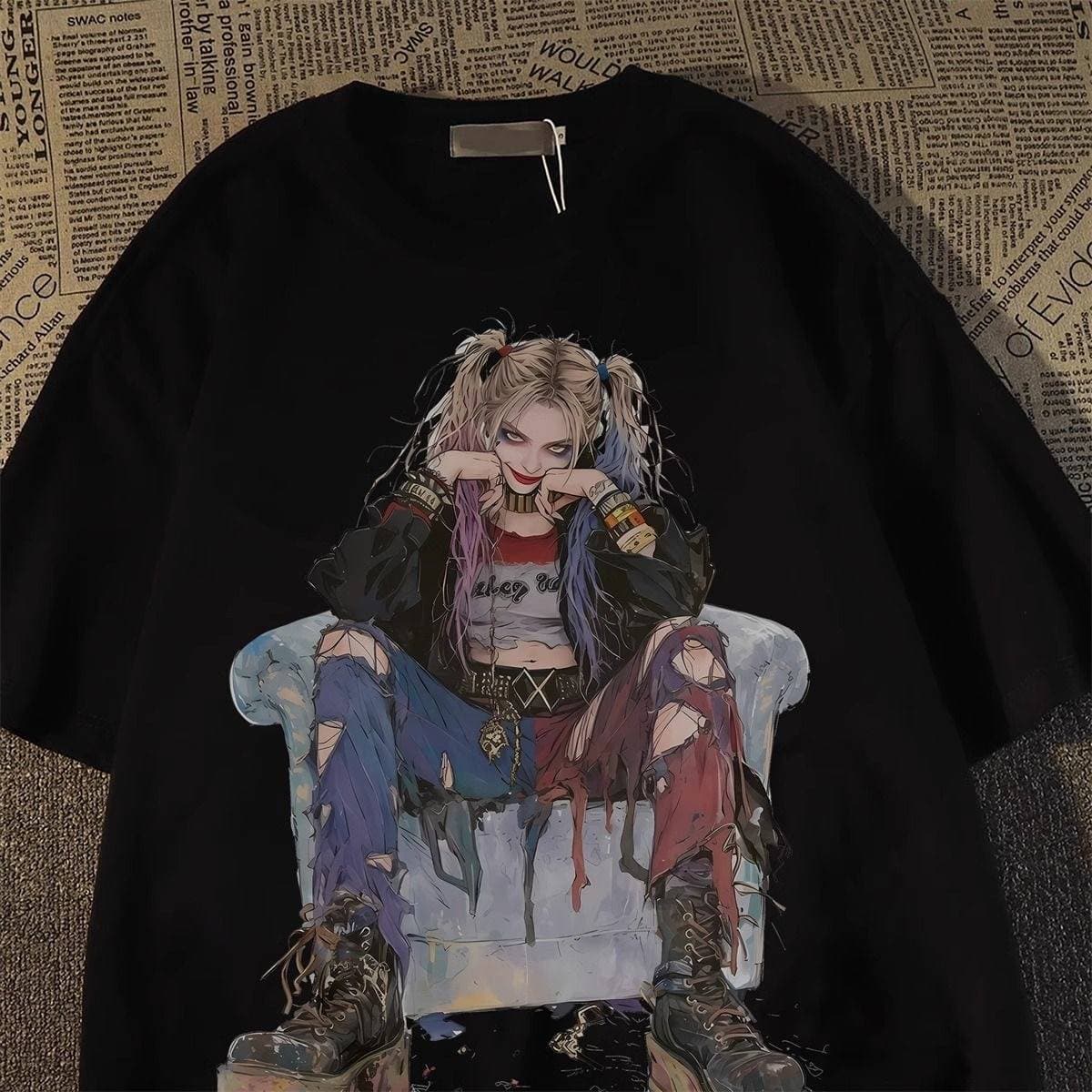 Men and women casual loose round neck high-quality short-sleeved T-shirt XS-2XL