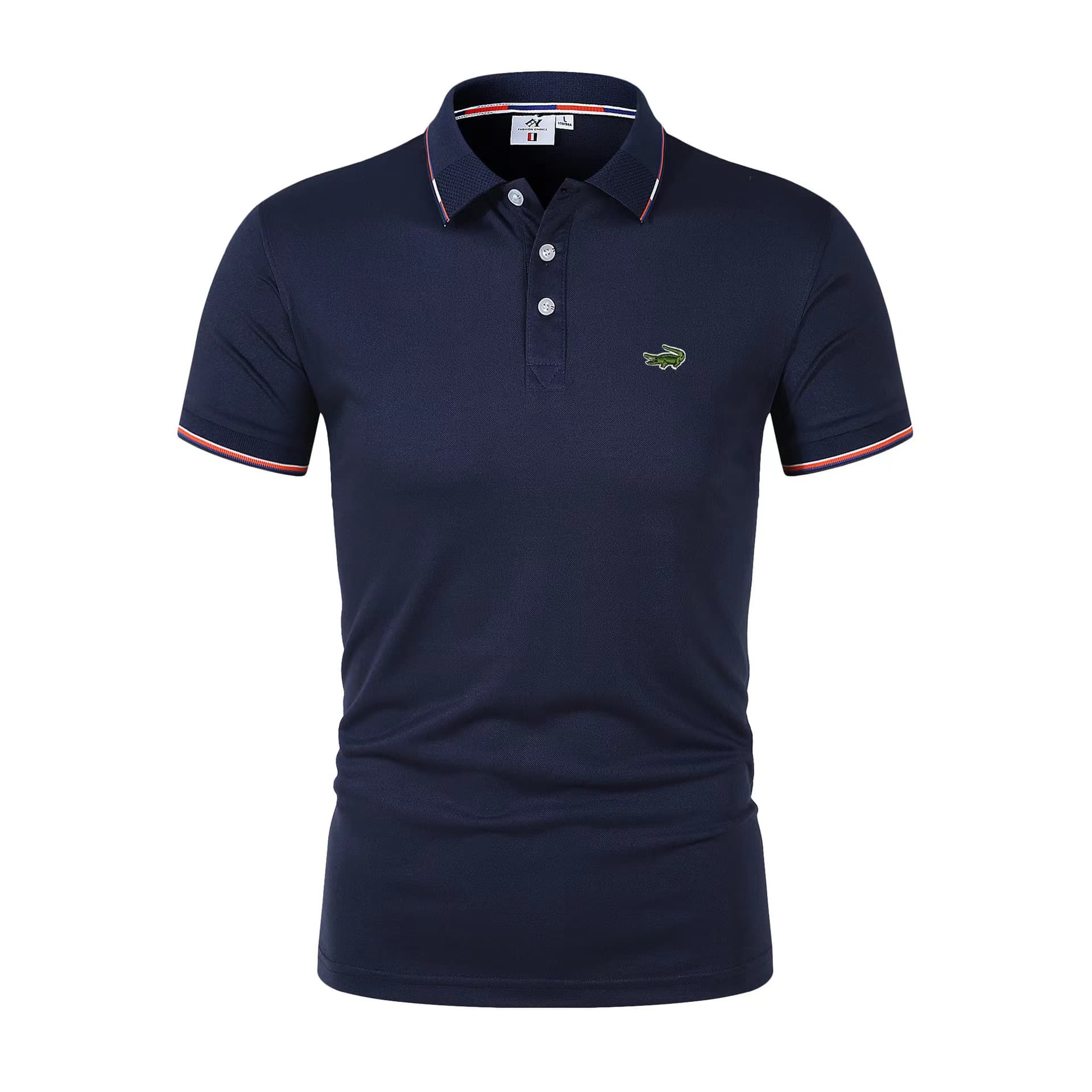 Polos homme en coton brodé, collection printemps-été, décontractés et respirants, à revers.