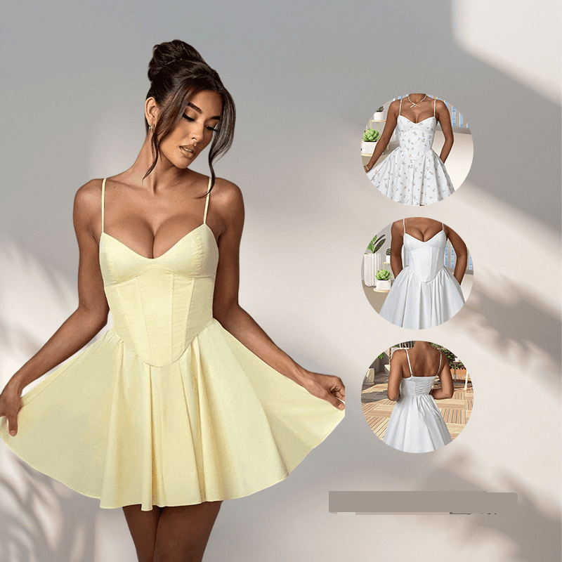 Women's Clothing Fashion Slim Pure Desire Tube Top Sweet Style Fishbone Waist Slim Elastic Strap Suspender Skirt