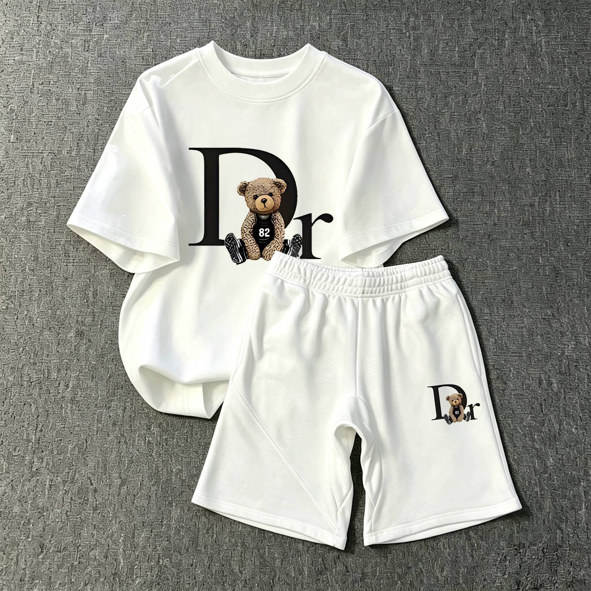 Men's Clothing Men's Summer Trendy T Shirt Short Sleeved Shorts Suit Waffle Sports Casual