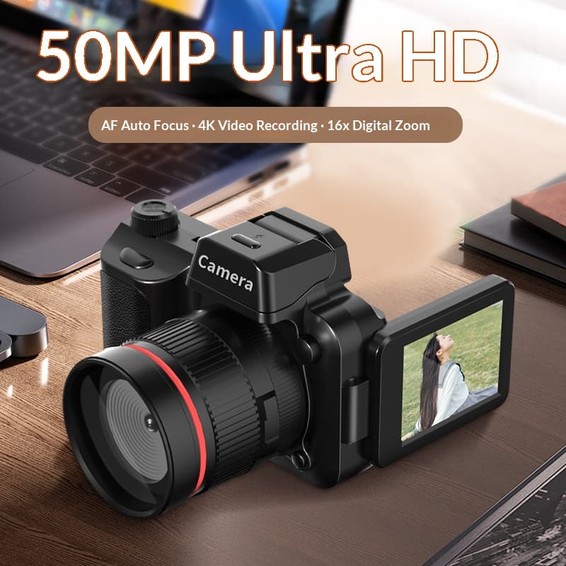 Retro CCD Digital Camera – 4K HD Vlogging Camera For Beginners, Compact Travel & Campus Photography (16MP, 3” LCD, Auto Focus, Lightweight)​