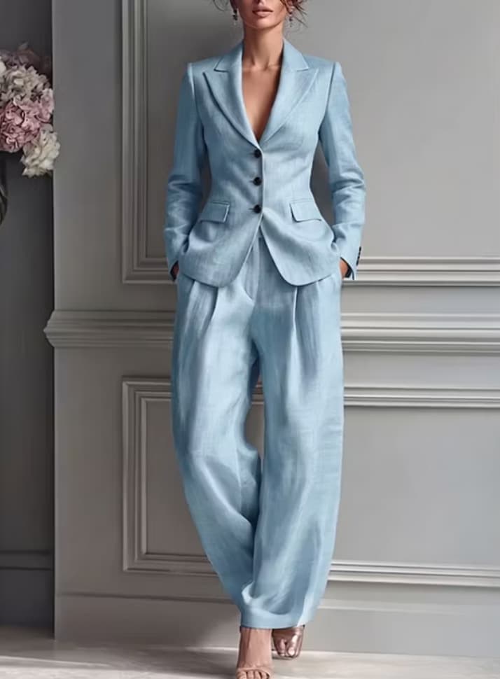 Ensemble tailleur décontracté et tendance pour femme, style européen-américain, site web indépendant, nouveauté 2026, veste et pantalon.