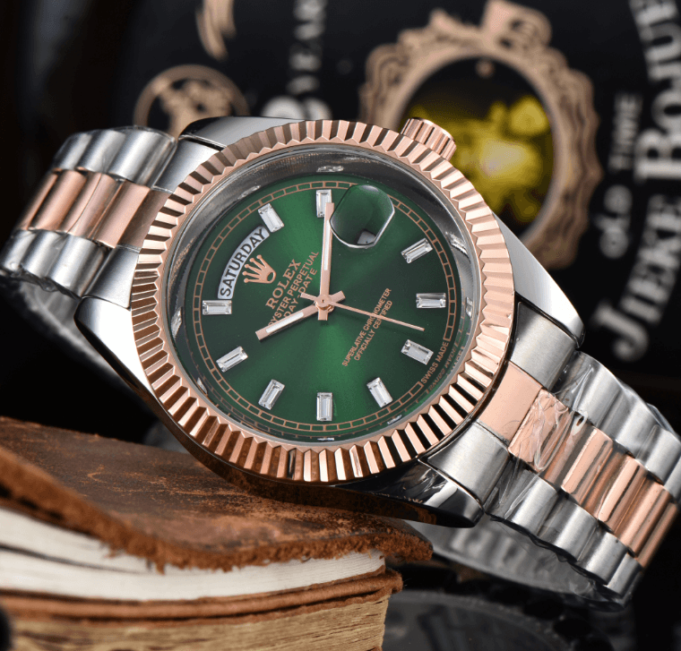 Montre de luxe pour homme, bracelet en acier, style business, double date, collection Executive.