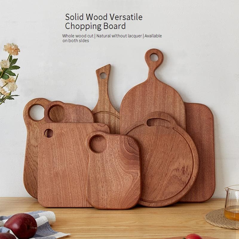 ​​Kids Wooden Cutting Board - Mini Fruit & Steak Chopping Board Creative Baby Feeding Plate With Ebony Wood​
