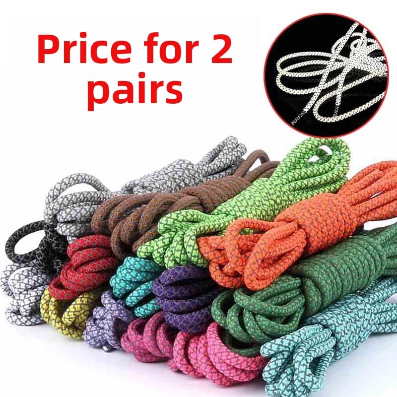 Boots Companion High Gloss Reflective Round Shoelaces, Sports Shoelaces, Starry Sky Reflective Shoelaces