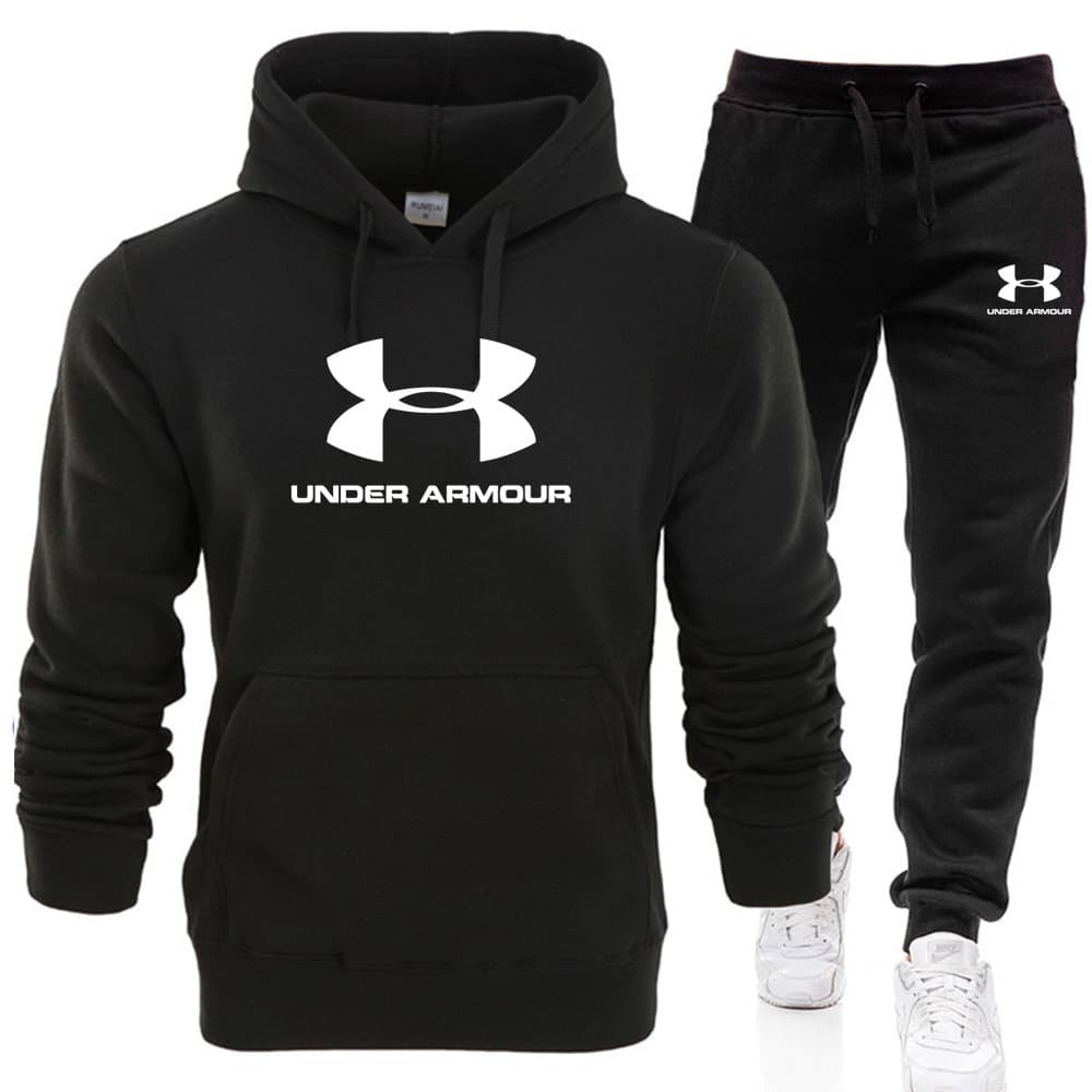 Pull à capuche pour hommes + pantalon costume automne et hiver en peluche impression chaude costume décontracté sweat costume