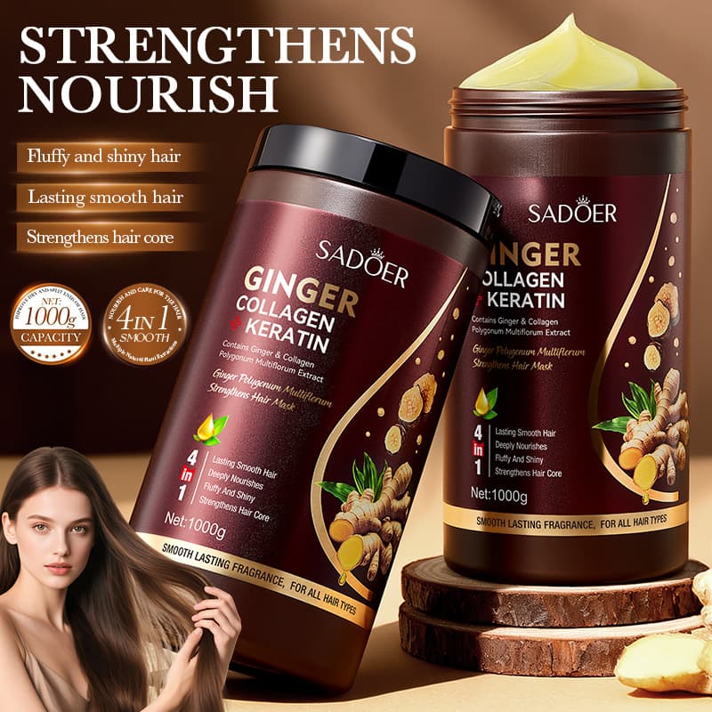 Ginger Ginseng Strengthening Mask 1000g Deep Nourishing Hair Conditioner Skin Care Product