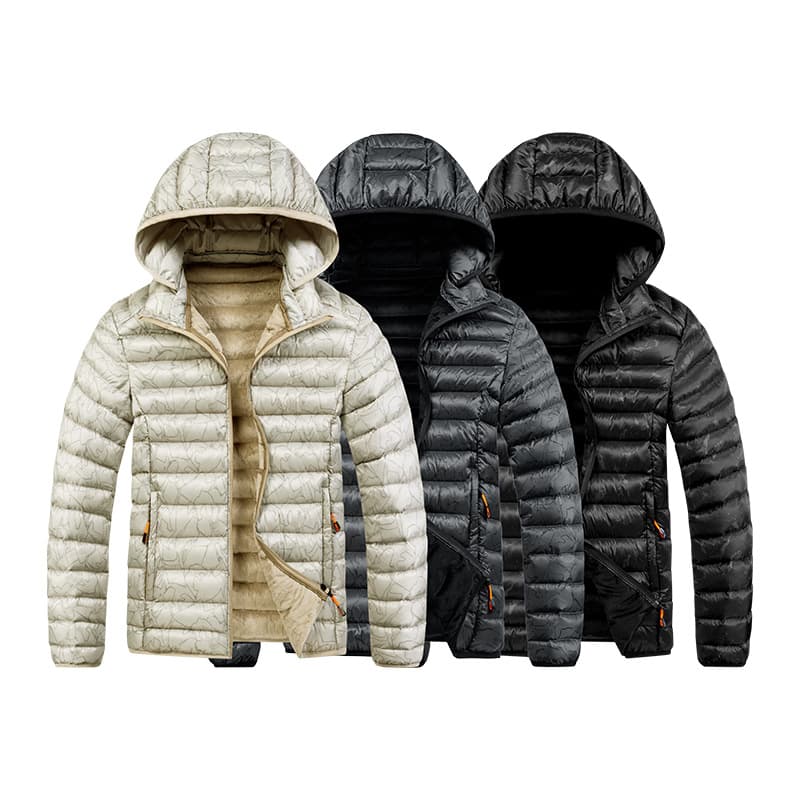 ​​"Men's Ribbed Cotton Hooded Coat – Plum Blossom Design, Loose Fit Cross-Border Streetwear Jacket"​​