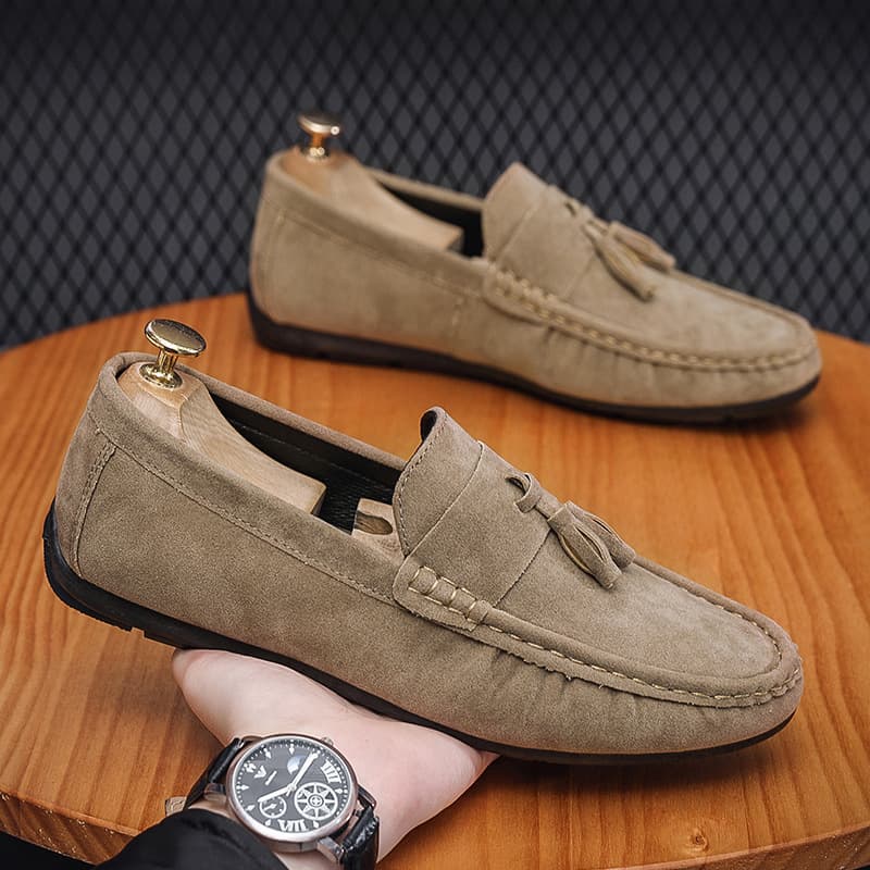 Men’s Shoes New Style Trendy Men's Shoes Slip On Casual Leather Shoes Tassel Soft Sole Driving Shoes Men