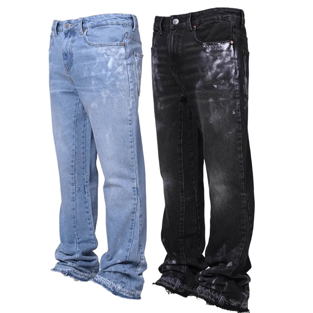 Men's Straight Jeans - Elastic Waist Detailing | Classic Fit Pants