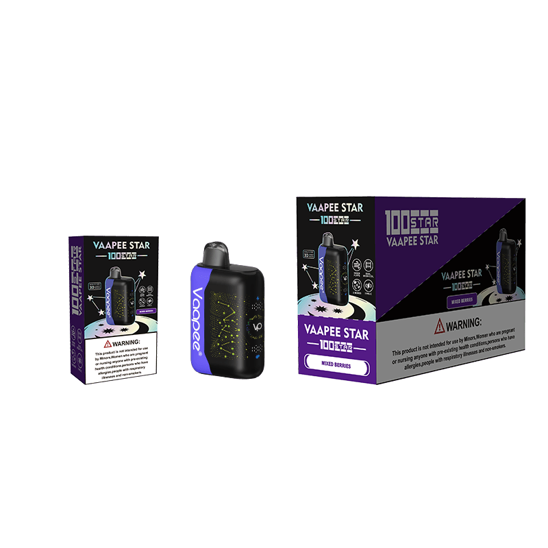 Lot de 5 cigarettes électroniques jetables Vaapee Star 100K Puff Bar Vape Pod, 10 saveurs, vente en gros.