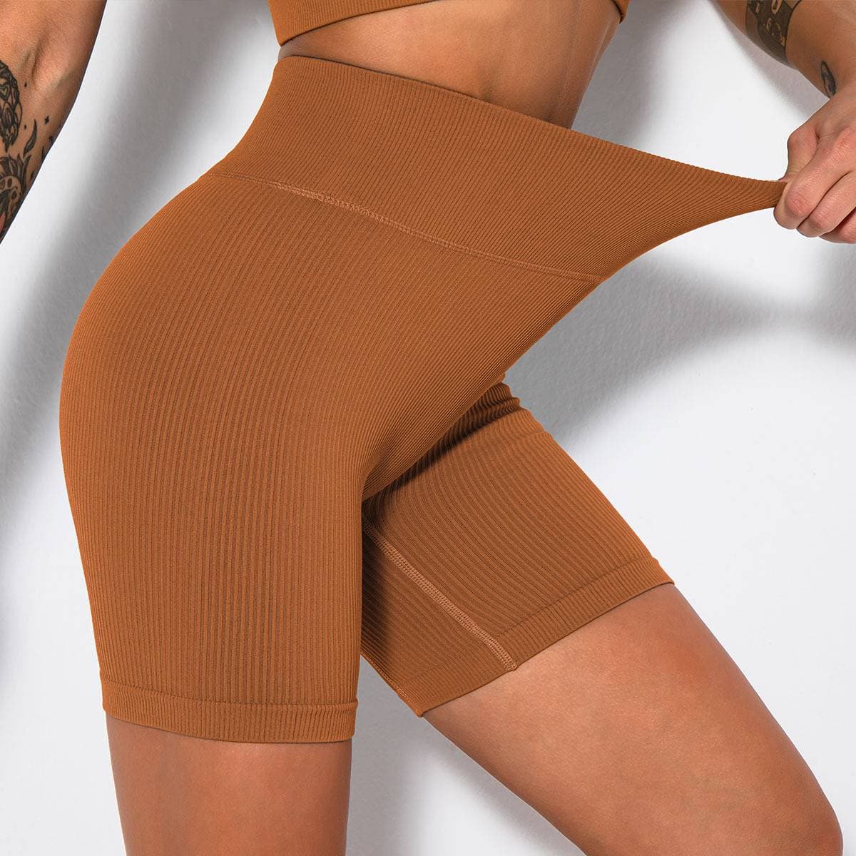 Thread Sports Cycling Versatile High Waist Straight Leg Leggings Shourts Pants for Women
