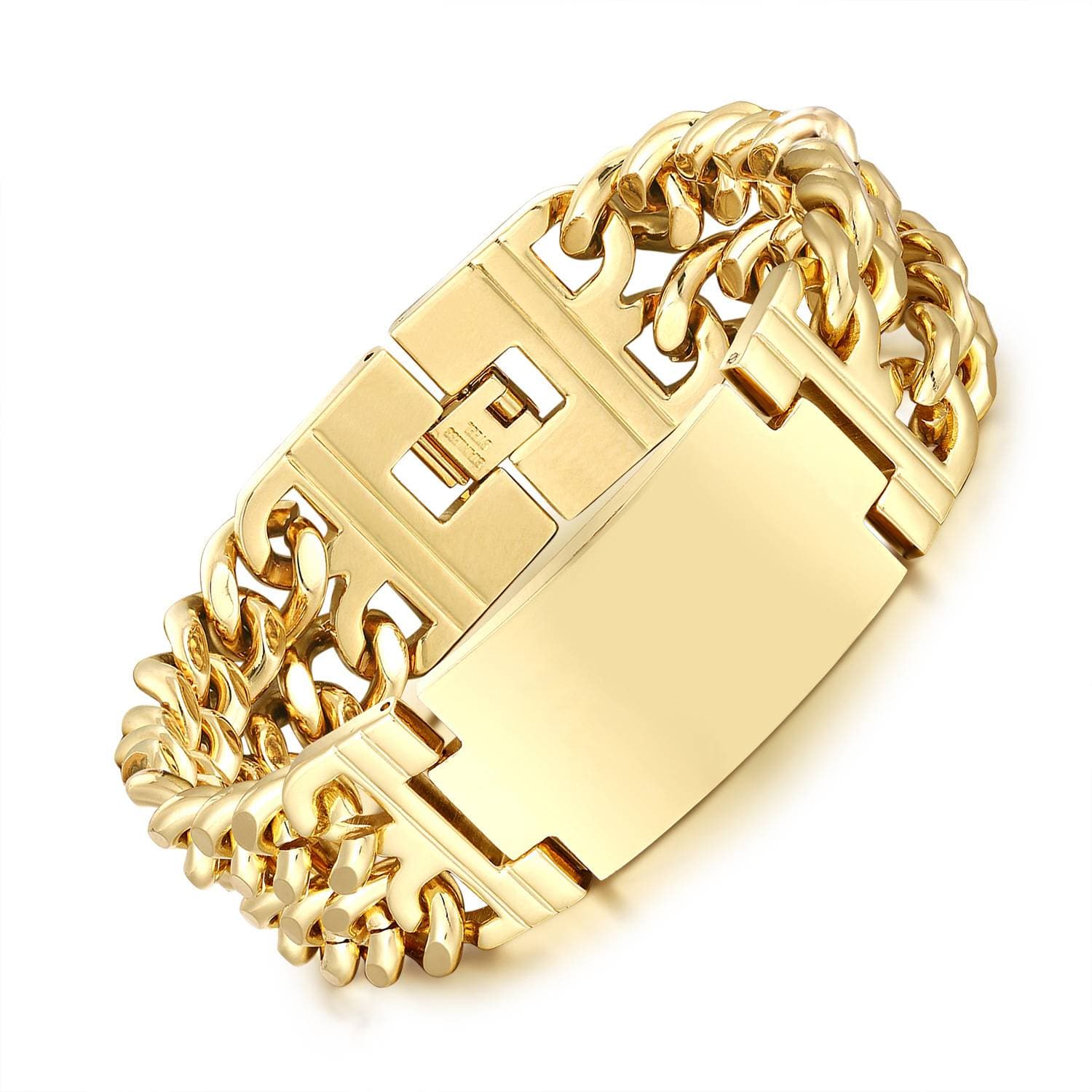 Charm Bracelets Stainless Steel Jewelry Trend Classic Men's Smooth Double Layer Titanium Steel Bracelet