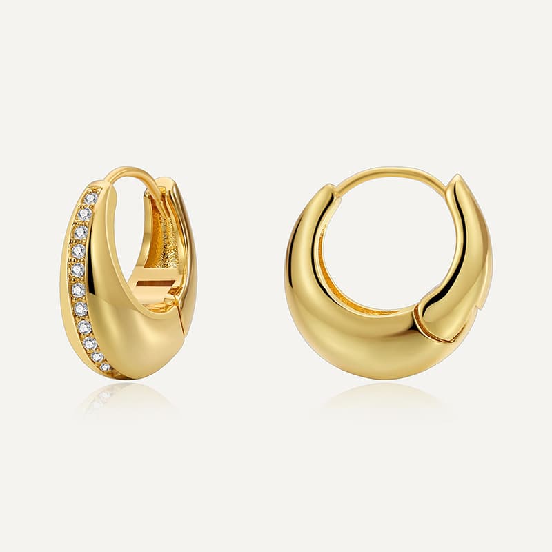 Light Luxury Fashion All Match Micro Inlaid Zircon Earrings For Women Niche Cold Style Creative Design Ear Buckles